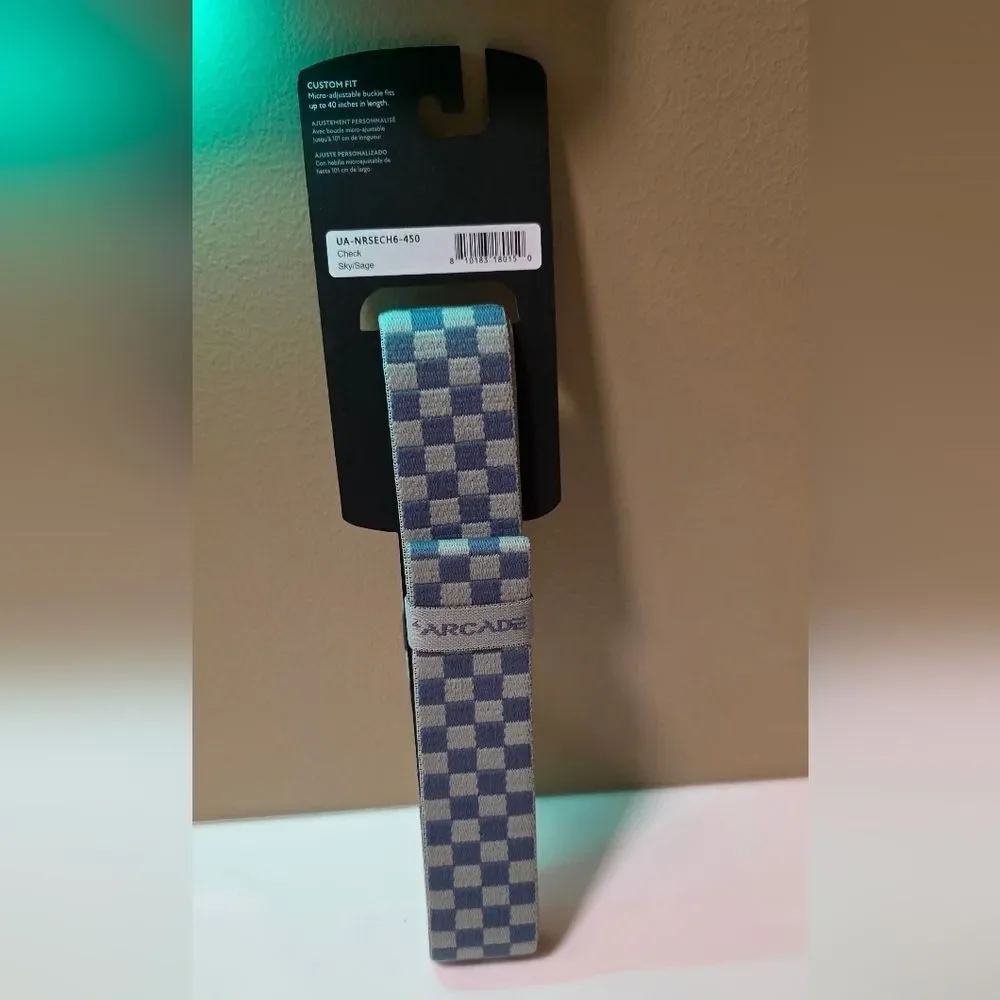 Arcade Check Sky Sage Belt